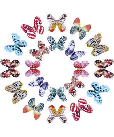 20 Pieces Christmas Butterfly Dreadlocks Beads Hair Cuffs Clips Rings Colorful Braiding Hair Jewelry for Women Girls Hair Accessories()