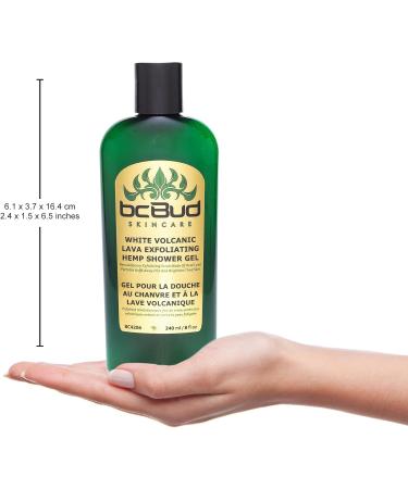 White Volcanic Lava Exfoliating Hemp Shower Gel - 8 Fl Oz | Nourishing Skin Care for All Skin Types - Buy Online on GoSupps.com