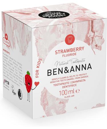 Buy Ben&Anna Children's Strawberry Toothpaste with Fluoride (500ppm F) - 100ml | International Shipping Available - Buy Online on GoSupps.com