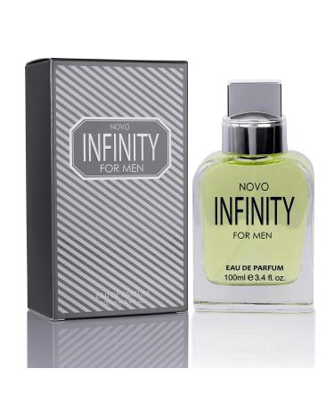 Novo Infinity for Men - 3.4 Fluid Ounce Eau De Parfum Spray for Men - Refreshing Citrusy & Floral Top Notes with Subtle Woody Undertones Smell Fresh All Day Long Gift for Men for All Occasions