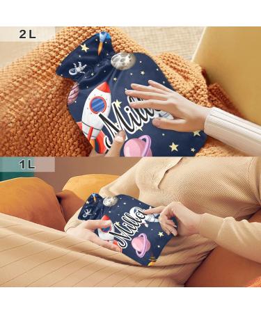Galaxy Space Rocket Hot Water Bottle 2L - Large Pain Relief Hot & Cold Compress with Cover - Buy Online on GoSupps.com