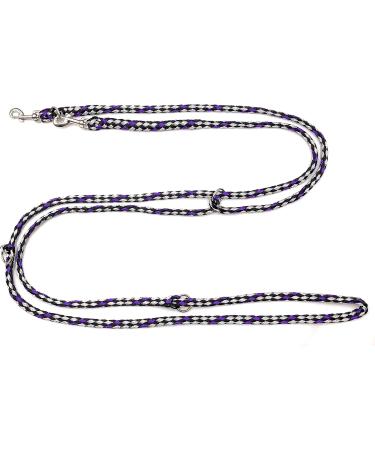 Buy Lightweight Adjustable Dog Linen for Small Dogs up to 15kg - 2.40m 3-Speed Boston Leash (Black/Silver/Purple) - International Shipping Available - Buy Online on GoSupps.com