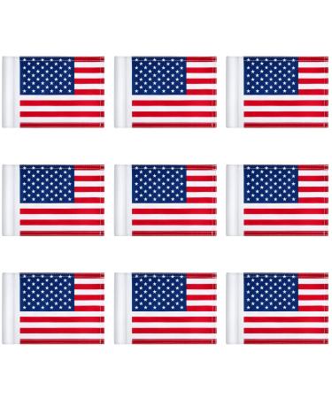 Moukeren 9 Pieces Golf Flag 8 l x 6'' H Double Side Standard Practice Putting Green Flags Regulation Tube American Flag for Golf Cart Yard Training