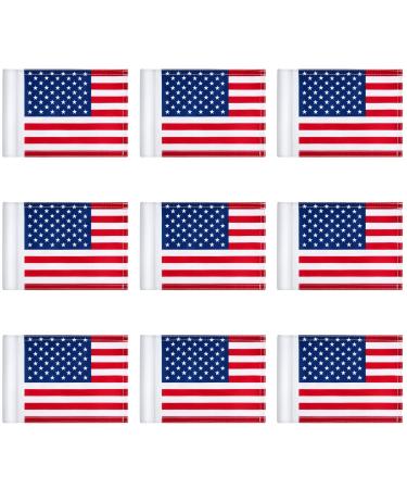 Moukeren 9 Pieces Golf Flag 8 l x 6'' H Double Side Standard Practice Putting Green Flags Regulation Tube American Flag for Golf Cart Yard Training