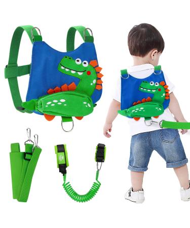 Toddler Leash for Boys, 4-in-1 Leash for Kids, Toddler Harness with Leash, Child Leash for Walking with Baby Safety Anti Lost Wrist Link (Dinosaur)