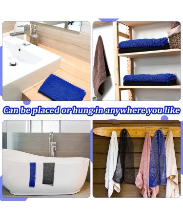 2 Piece African Body Peeling Sponge Set - Blue & Black - Exfoliating Bath & Shower Cloth for Smooth Skin | International Shipping - Buy Online on GoSupps.com