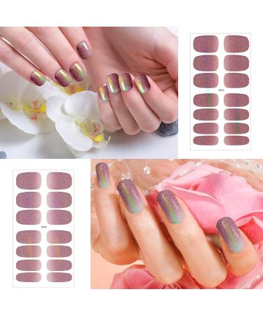 12 Sheets Glitter Solid Color Nail Wraps Nail Polish Stickers Adhesive Nail Polish Wraps Nail Stickers Full Nail Wraps Stick On Nail Strips with 2 Pieces Nail Files for Women Gel Polish Nail - Buy Online on GoSupps.com