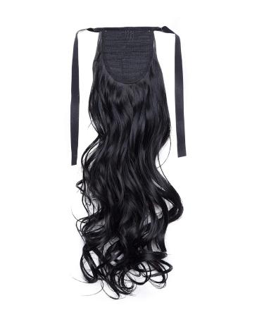 Sego Clip-in Ponytail Extension - Wavy 18 (45cm) Real Hair Braid - 90g Black Hair Piece for Natural Look - Buy Online on GoSupps.com