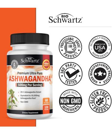 Extra Strength Ashwagandha Capsules (2 Month Supply) Plus Turmeric Curcumin with Black Pepper Extract 1500mg Complex (Trial Size) - Buy Online on GoSupps.com