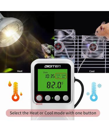 DIGITEN Day/Night Temperature Controller for Reptiles, Greenhouses, and Homebrewing - Thermostat with Timer for Heating and Cooling - Buy Online on GoSupps.com