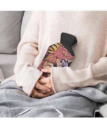 Red Dragon Hot Water Bottle with Plush Cover - Hand Warmer for Adults & Kids - 26.5x15.3cm | International Shipping - Buy Online on GoSupps.com