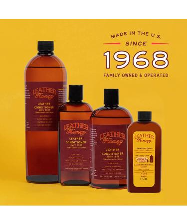 Leather Honey Complete Leather Care Kit - Conditioner & Cleaner (8 oz each) with Applicator Clothes for Apparel, Furniture, Auto, Shoes & Bags - Buy Online on GoSupps.com