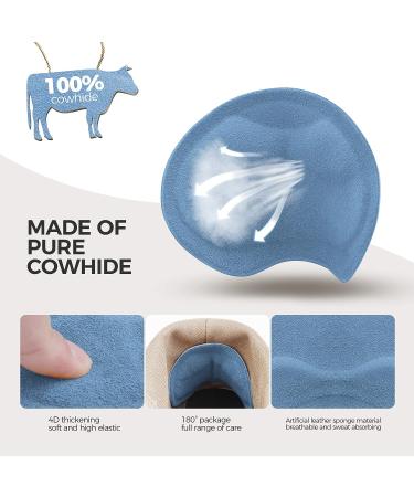 Space Lion Leather Heel Pads - 4 Pairs Blue Inserts for Loose Shoes | Prevent Heel Slip and Blister, Improve Shoe Fit and Comfort - Buy Online on GoSupps.com