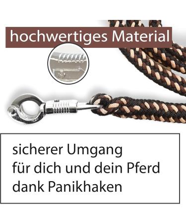 Lead Rope for Horses - 2m Tie Rope with Panic Hook in Multiple Colors (Brown Beige Black) | International Shipping Available - Buy Online on GoSupps.com