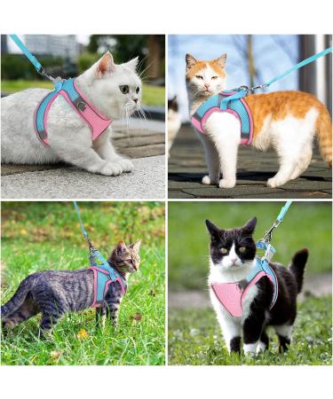 Adjustable Reflective Cat Harness and Leash Set - Escape Proof and Stylish Design for Small Pets - Pink XS (59 inch) - Buy Online on GoSupps.com
