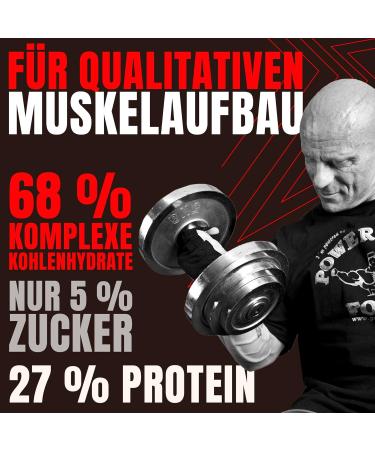 Powerstar Hardgain Mass 1600G | Sugar-Free Weight Gainer with Creatine | Fast Muscle Building Shake | German Quality | Strawberry Flavor | International Shipping - Buy Online on GoSupps.com