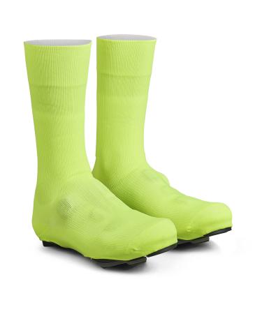 Gripgrab Flandria Waterproof knitted racing bike Rain protection overshoes Knitted Aero Radsport Over summary cover socks XL (45-47) yellow hi-vis