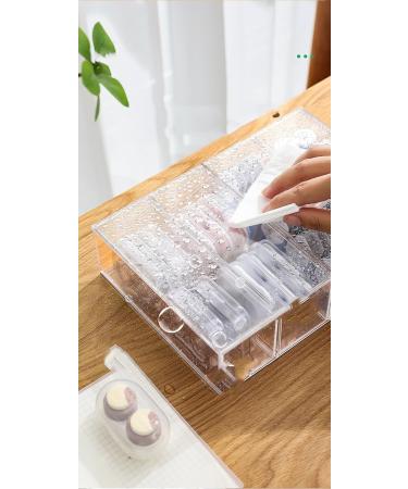 A Versatile Transparent Cosmetic Display Box with Four compartments for Lip Gloss Eye Shadow Nail Polish and Jewellery Four-compartmentdailydisposablecontactsstoragebox - Buy Online on GoSupps.com
