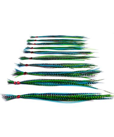 Real Feather Hair Extensions - Short Skinny 7-9 inch (River) | Set of 25 + Rings/Loop | One Fine Day Feathers - Buy Online on GoSupps.com