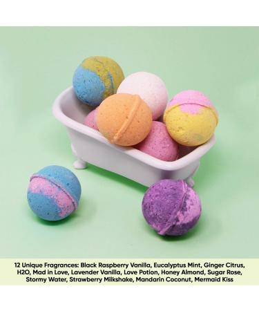 Large Bath Bombs Gift Set - 24 Assorted Scents, 3.2 oz Each - Handmade in USA with Natural Essential Oils for Moisturizing Relaxation and Aromatherapy - Spa Fizzies - Buy Online on GoSupps.com