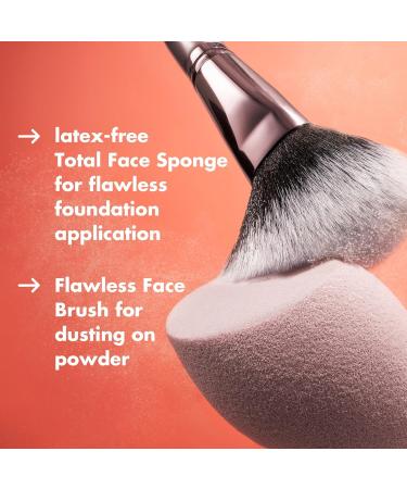 e.l.f. Cosmetics Complexion Brush & Sponge Duo | Flawless Makeup Kit for Liquid Foundation - International Shipping Available - Buy Online on GoSupps.com