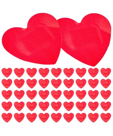 Beaupretty 50pcs Heart Shaped Bandage Binders Duct Tape Sticker Zip Tape Patches for Caring Bandage for Patches Heart Shape Baby Boy Red Toy