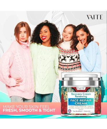 VAITE Collagen Snail Repair Cream with Vitamin B5, E, Salicylic Acid - Made in USA for Night & Day Use - Buy Online on GoSupps.com