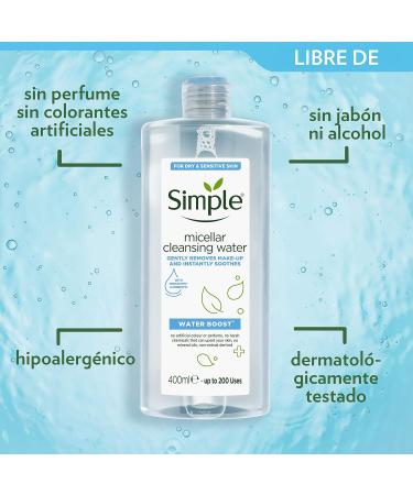 Simple Micellar Water Boost 400ml - Gentle Cleansing for All Skin Types | International Shipping Available - Buy Online on GoSupps.com