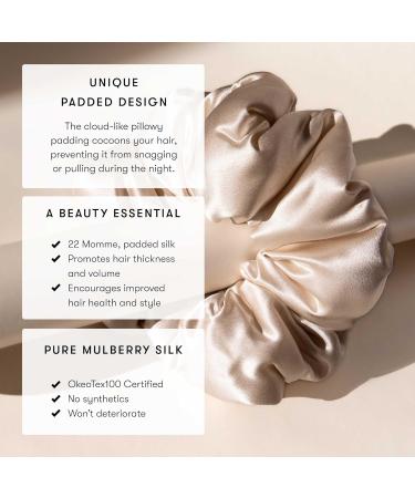 Drowsy Luxury XXL Pillow Silk Scrunchies - Premium Hair Tie - Beauty Accessories to Protect Hair Health Reduce Breakages Maintain Moisture - Oversized - for All Hair Types (Dusty Gold) - Buy Online on GoSupps.com