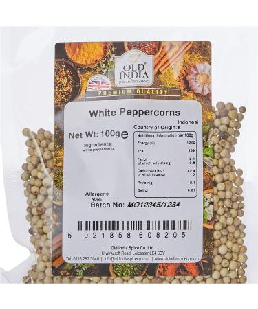 Old India White Peppercorns 100g - Premium Quality Spice | Pack of 1 - Buy Online on GoSupps.com