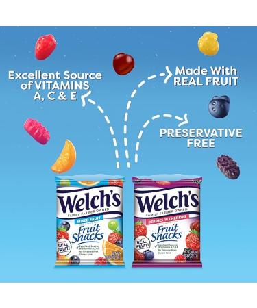 Welch's Fruit Snacks Mixed Fruit & Berries 'N Cherries Bulk Variety Pack Perfect for School Lunches Gluten Free 0.8 oz Individual Single Serve Bags (Pack of 60) - Buy Online on GoSupps.com