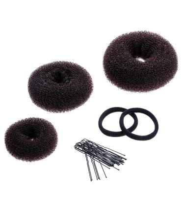 3 Pieces Bun Maker Hair Knot Ring Style Bun Maker Set for Chignon Hair Included Large Medium and Small Brown - Buy Online on GoSupps.com
