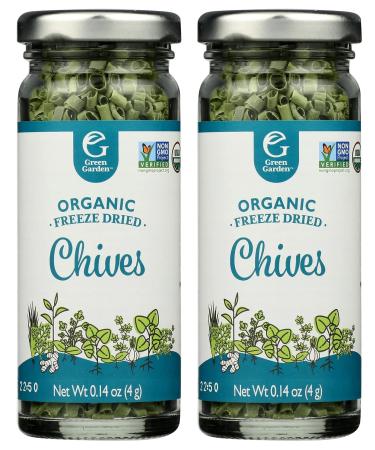 Green Garden Freeze-Dried Organic Chives, 0.14 Ounces, 2-Pack 0.14 Ounce (Pack of 2)
