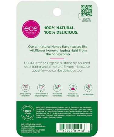 EOS 100% Natural Shea Lip Balm Honey - 2 Pack (0.14 oz Each) | Moisturizing & Nourishing - Buy Online on GoSupps.com