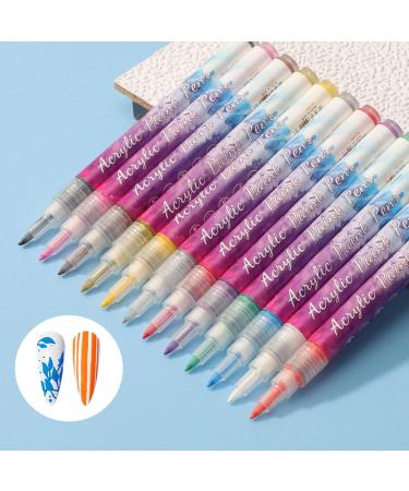 12 Colors Ultra Thin Curve Manicure Marker Gel Nail Art Fine Point Pens for Painting Nails 3D Nail Art Painting Pen Quick Dry Easy to Color Nail Point Graffiti Dotting Pen 6pcs-2 - Buy Online on GoSupps.com