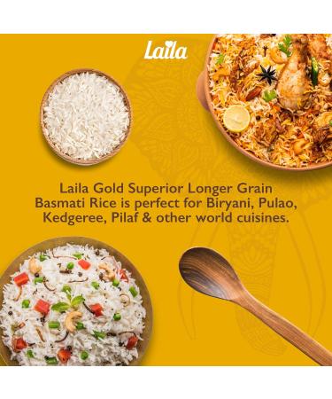  LAILA Laila Gold Superior Long Grain Basmati Rice 5 kg. Extra long grain basmati rice with a delicate aroma and authentic taste. - Buy Online on GoSupps.com