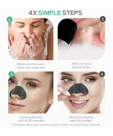 LivaClean Charcoal Blackhead Remover - Pore Strips for Face & Nose - 100 Strips - Buy Online on GoSupps.com