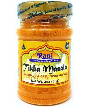 Rani Tikka Masala Indian 7-Spice Blend 3oz (85g) PET Jar  All Natural, Salt-Free | Vegan | No Colors | Gluten Friendly | NON-GMO Powder (Jar) 3 Ounce (Pack of 1)