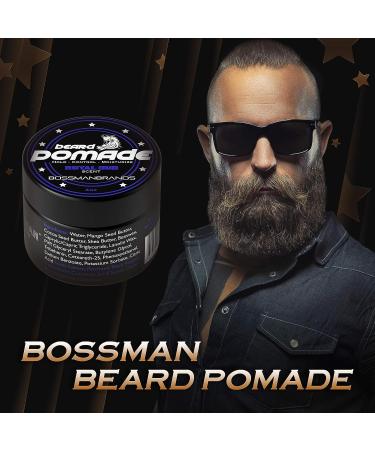 Bossman Hair & Beard Pomade - Moisturizing Styling Product for Men - Long-lasting Hold with Royal Oud Scent - Made in USA - Buy Online on GoSupps.com