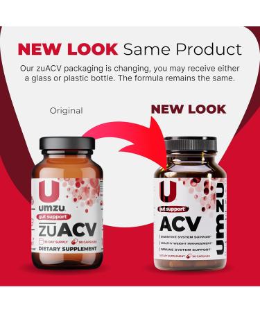 UMZU zuACV Apple Cider Vinegar + Prebiotics Supplement, (30 Day Supply) ACV & Inulin Fiber Blend Gut Health Support with ACV Capsules for Daily Digestive Health & Wellness Balance Formula - Buy Online on GoSupps.com