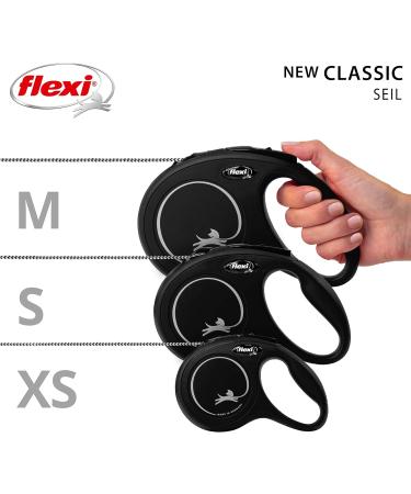 Flexi New CLASSIC 8m Rope Leash - Durable Black Pet Leash for Dogs | International Shipping Available - Buy Online on GoSupps.com