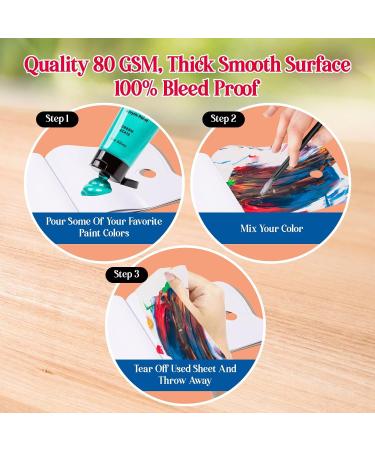 Disposable Palette Paper Pad | 50 Sheets 9x12 Inch 80GSM | For Oil, Acrylic, Watercolors, Gouache | Bleed-Proof White Mixing Sheets | Ideal for Artists | 2 Pack - Buy Online on GoSupps.com