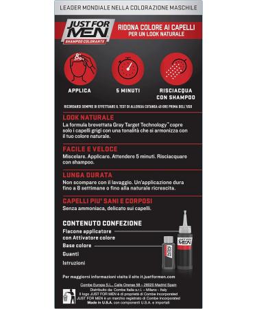  Just for men Just For Men COLORJUSTCN Colouring Shampoo H30 Castano 1 Pack of 1 - Buy Online on GoSupps.com