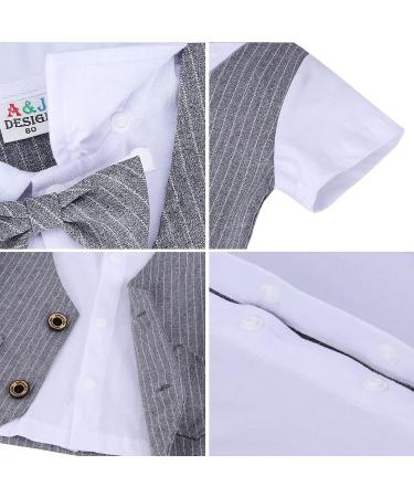 Mint Green Toddler Boys 2-Piece Gentleman Suit Set | Short Sleeve Top with Dark Grey Pants | Ages 0-5 - Buy Online on GoSupps.com