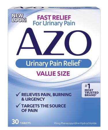 AZO Urinary Pain Relief Value Size |with Phenazopyridine Hydrochloride |Fast Relief | Relieves UTI Pain,Burning & Urgency | Targets The Source of Pain | #1 Most Trusted Brand | 30 Tablets | Pack of 3
