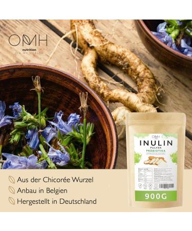 Inulin Powder Prebiotics Fiber 900g | Vegan Chicory Root | Grown in Europe - Boost Gut Health & Digestive Wellness - Buy Online on GoSupps.com