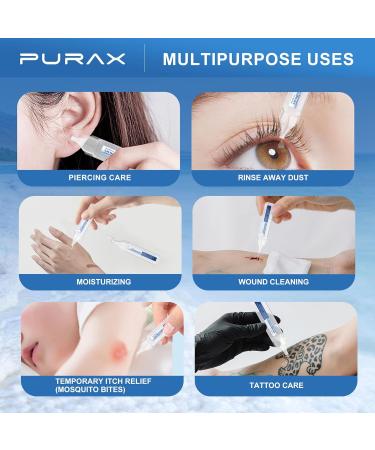 PURAX Saline Solution 0.9% Nasal Cleanse for Babies Kids and Adults Isotonic Saline Solution for Eye Care Wound Cleansing - 21 Count (5ml Each) - Buy Online on GoSupps.com