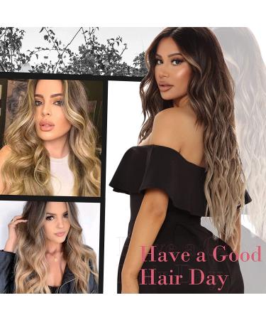 REECHO Blonde Hair Extensions 4PCS Clip in Hair 20 Thick Long Beach Wave Synthetic Hairpieces 6H12-Chocolate Brown with Blonde Highlights, 24 Inch, Pack of 4, 280g - Buy Online on GoSupps.com