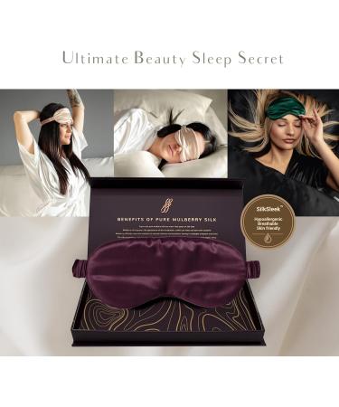 SILKSLEEK 22 Momme Pure Mulberry Silk Sleeping Eye Mask - Soft & Comfortable Blackout Mask in Burgundy Gift Box - Buy Online on GoSupps.com