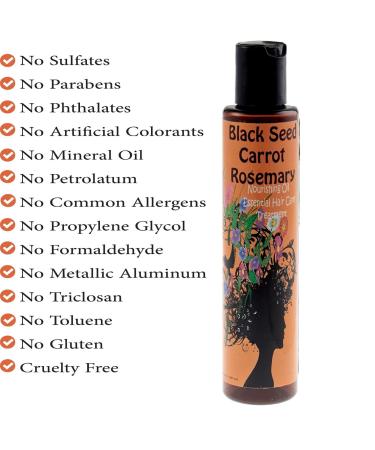 SweetSunnah Natural Black Seed & Carrot Rosemary Hair Growth Oil - 5 fl oz (150 ml) | Boost Hair Growth & Nourish Scalp - International Shipping Available - Buy Online on GoSupps.com